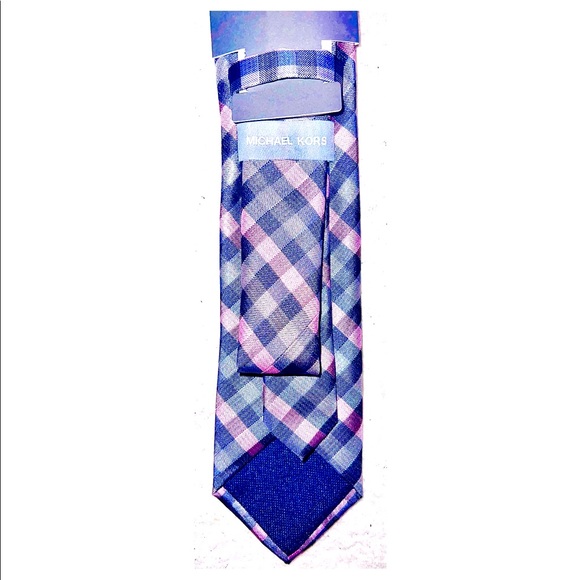 Michael Kors Silk Tie Purple Checkered. - Picture 3 of 5